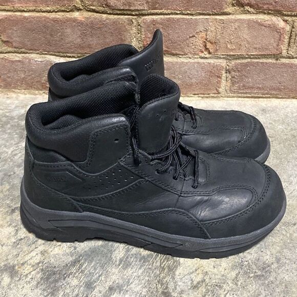 Red Wing Worx Black Leather Waterproof Lace Up Safety Toe Boot Size 8 NEW - Picture 4 of 9